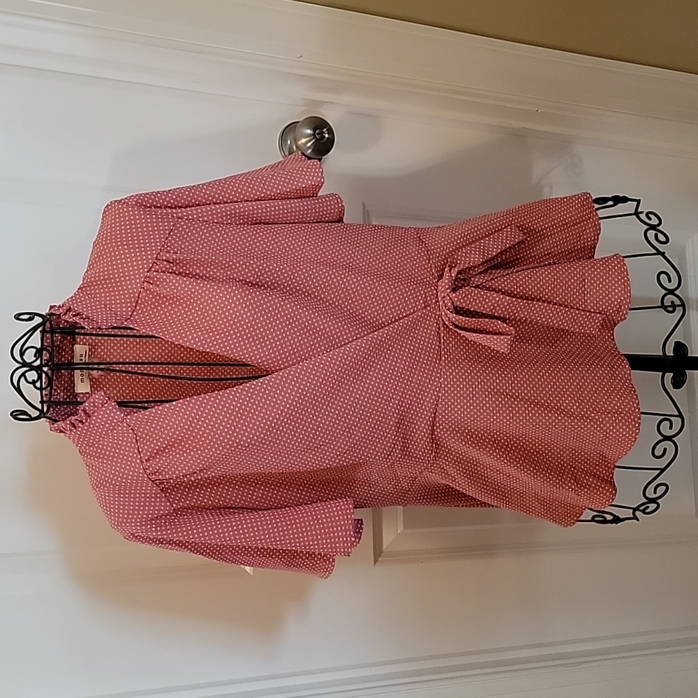 Flattering polka dot blouse